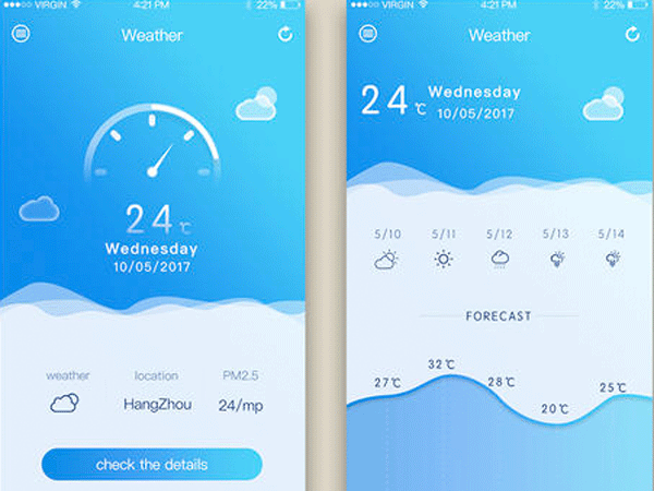 天氣預(yù)報APP開發(fā) 預(yù)報精準--app制作酷蜂科技